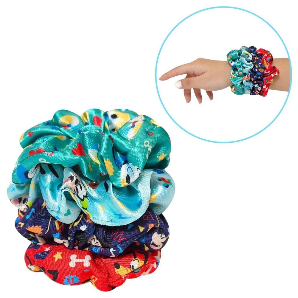 Adorable 4-Piece Minnie & Mickey Scrunchies - Safe Hair Accessories for Ages 3+ - Picture 2 of 6